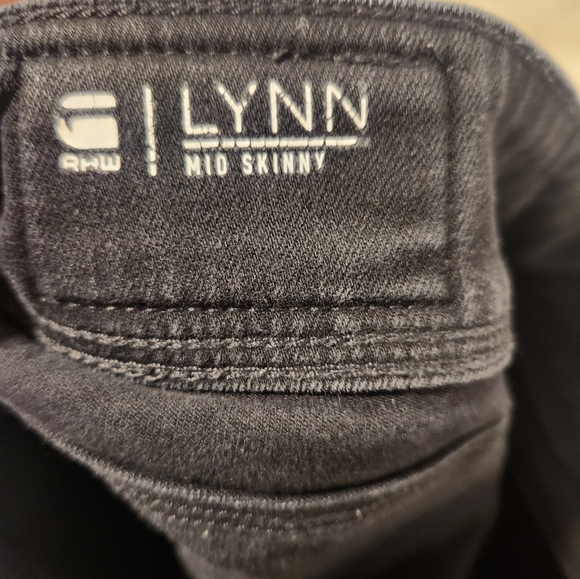 G-Star Lynn Mid Jeans - Black Ripped 26x30 - Picture 8 of 10